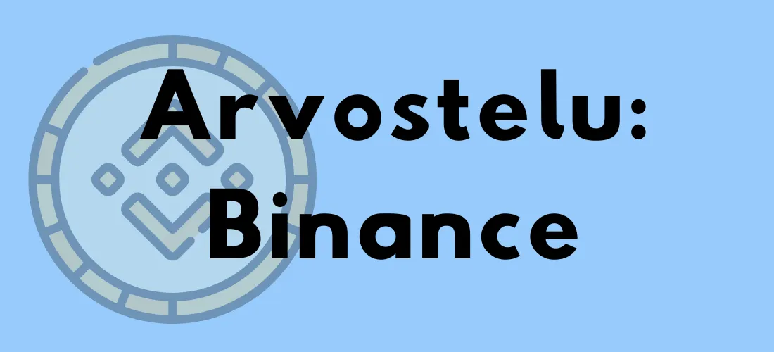 Binancen logo sinisellä taustalla ja teksti "Arvostelu: Binance".