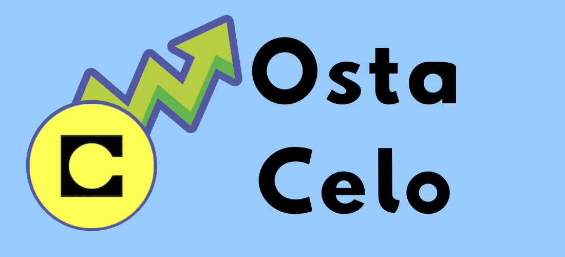 Osta Celo – kaavio nousunuolella ja Celon logo
