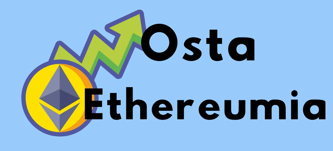 Ethereum-logo keltaisessa ympyrässä, taustalla vihreä nousunuoli ja teksti "Osta Ethereumia".