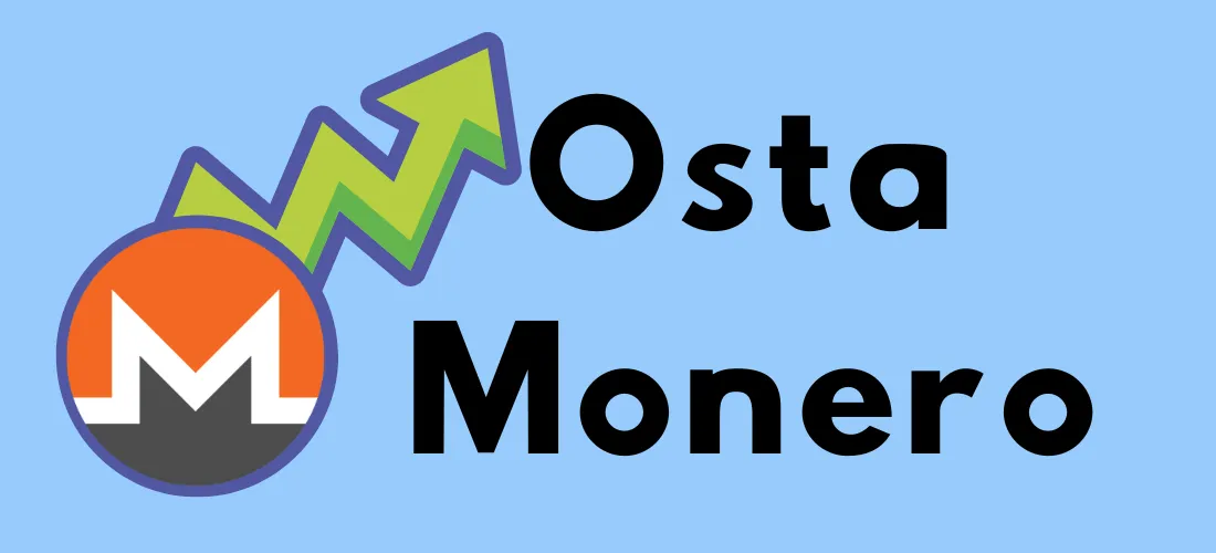 Kuvitus, jossa näkyy Moneron logo ja nouseva vihreä nuoli. Tekstinä lukee "Osta Moneroa".