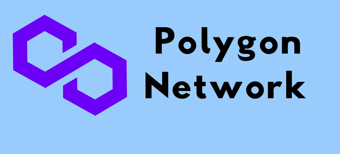 Polygon Networkin violetti logo ja otsikko ”Polygon Network”