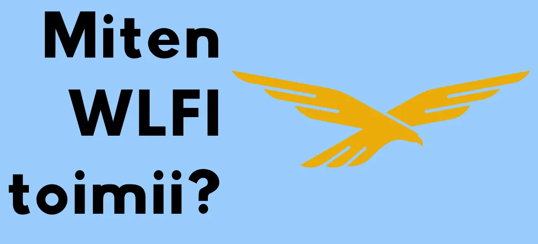 World Liberty Financialin kultainen kotkalogo ja teksti ”Miten WLFI toimii”
